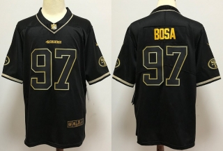 San Francisco 49ers 97# Bosa Black Gold NFL Jerseys 114396