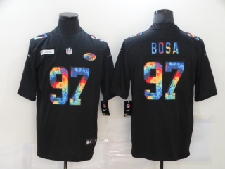 San Francisco 49ers 97# Bosa Black Rainbow NFL Jerseys 114398