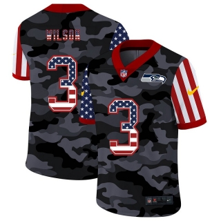 Seattle Seahawks 3# Wilson 2020 American Flag Camo NFL Jerseys 114413