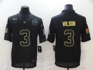 Seattle Seahawks 3# Wilson 2020 Salute To Service NFL Mens Jersey 114414