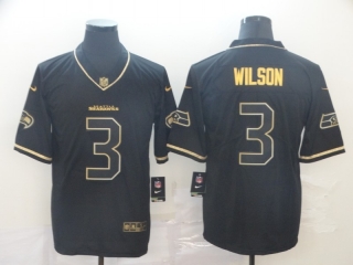 Seattle Seahawks 3# Wilson Black Gold Vapor Retro NFL Jerseys 114417