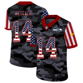 Seattle Seahawks 14# Metcalf 2020 American Flag Camo NFL Jerseys 114433