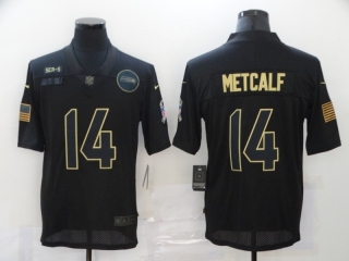 Seattle Seahawks 14# Metcalf 2020 Salute To Service NFL Mens Jersey 114434