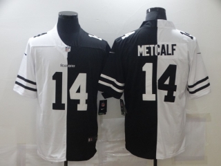 Seattle Seahawks 14# Metcalf 2020 White and Black NFL Jerseys 114435