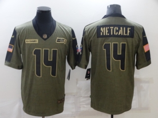 Seattle Seahawks 14# Metcalf 2021 Military Salute To Service NFL Jerseys 114436