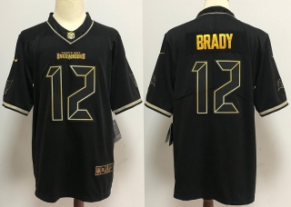 Tampa Bay Buccaneers 12# Brady Black Gold NFL Jerseys 114451