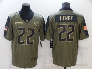 Tennessee Titans 22# Henry 2021 Military Salute To Service NFL Jerseys 114510