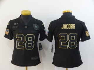 Las Vegas Raiders 28# Jacobs 2020 Salute To Service NFL Womens Jersey 114647