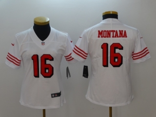 San Francisco 49ers 16# Montana NFL Womens Jerseys 114760