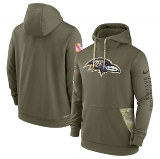 Baltimore Ravens Salute to Service Pullover Olive NFL Hoodies 114805