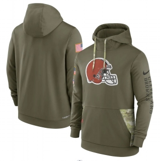 Cleveland Browns Salute to Service Pullover Olive NFL Hoodies 114815