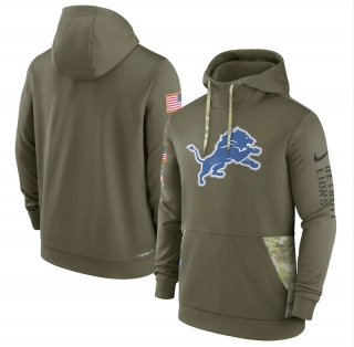 Detroit Lions Salute to Service Pullover Olive NFL Hoodies 114821