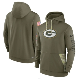 Green Bay Packers Salute to Service Pullover Olive NFL Hoodies 114823