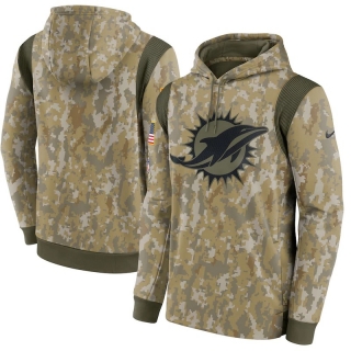 Miami Dolphins NFL Camo Salute To Service Therma Performance Pullover Hoodies 114836