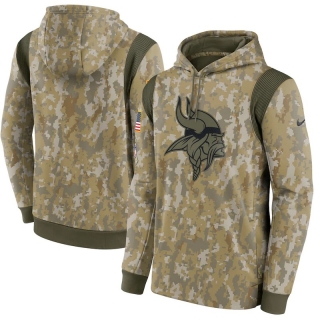 Minnesota Vikings NFL Camo Salute To Service Therma Performance Pullover Hoodies 114838