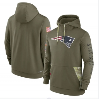 New England Patriots Salute to Service Pullover Olive NFL Hoodies 114841