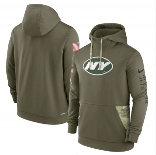 New York Jets Salute to Service Pullover Olive NFL Hoodies 114847