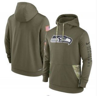 Seattle Seahawks Salute to Service Pullover Olive NFL Hoodies 114857