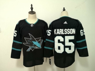 San Jose Sharks 65# Karlsson NHL Jerseys 115100