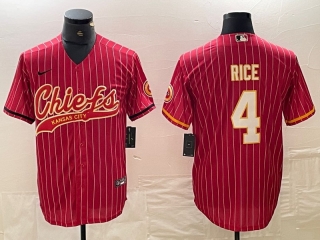 Kansas City Chiefs 4# Rice NFL Mens Jerseys 116123