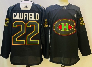 Black Montreal Canadiens 22# Caufield NHL Jerseys 116188