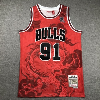 Chicago Bulls 91# Rodaman NBA Mens Mitchell & Ness Trowback Jerseys 116569