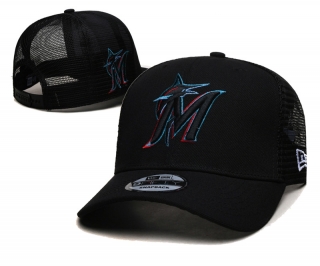 Miami Marlins MLB 9FIFTY Curved Mesh Snapback Hats 118493